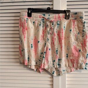 Old Navy Pink and Blue Linen Shorts